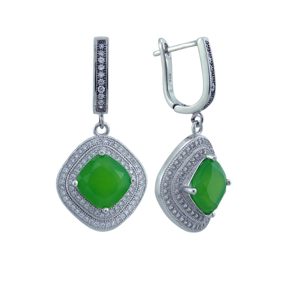 

Серьги женские из серебра Balex Jewellery 2405937605, агат/фианит, 2405937605