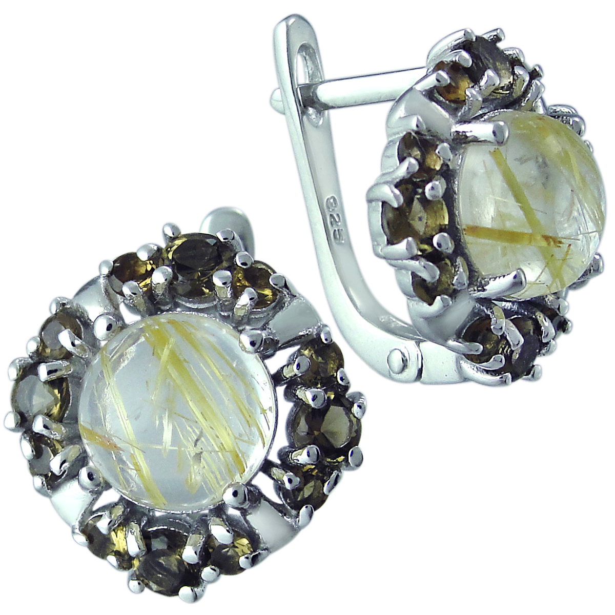 

Серьги женские из серебра Balex Jewellery 2405937608, кварц/раухтопаз