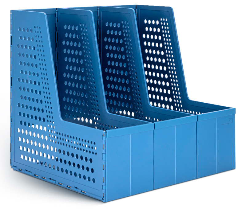 

Лоток вертикальный Deli 79005Blue 3отд. складной 250х255х260мм синий пластик