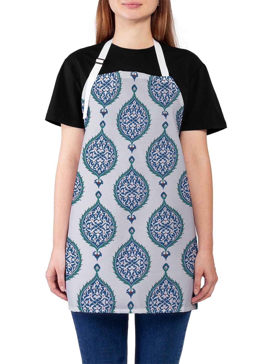 фото Фартук женский joyarty для готовки "восточные подвески", универсальный размер