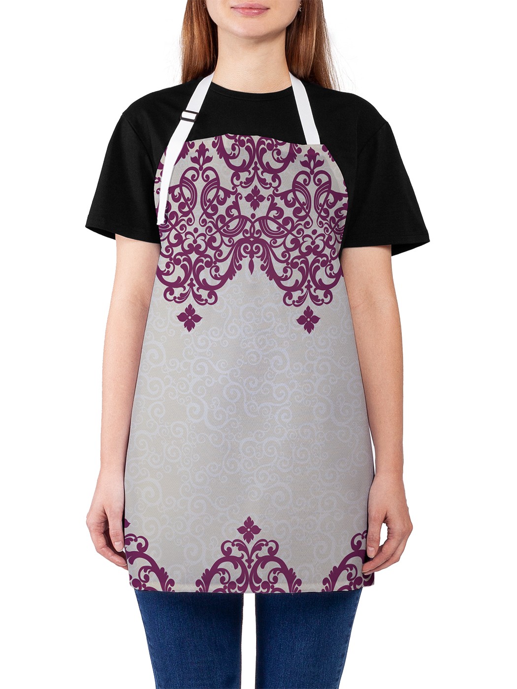 фото Фартук женский joyarty для готовки "ажурная бахрома", универсальный размер