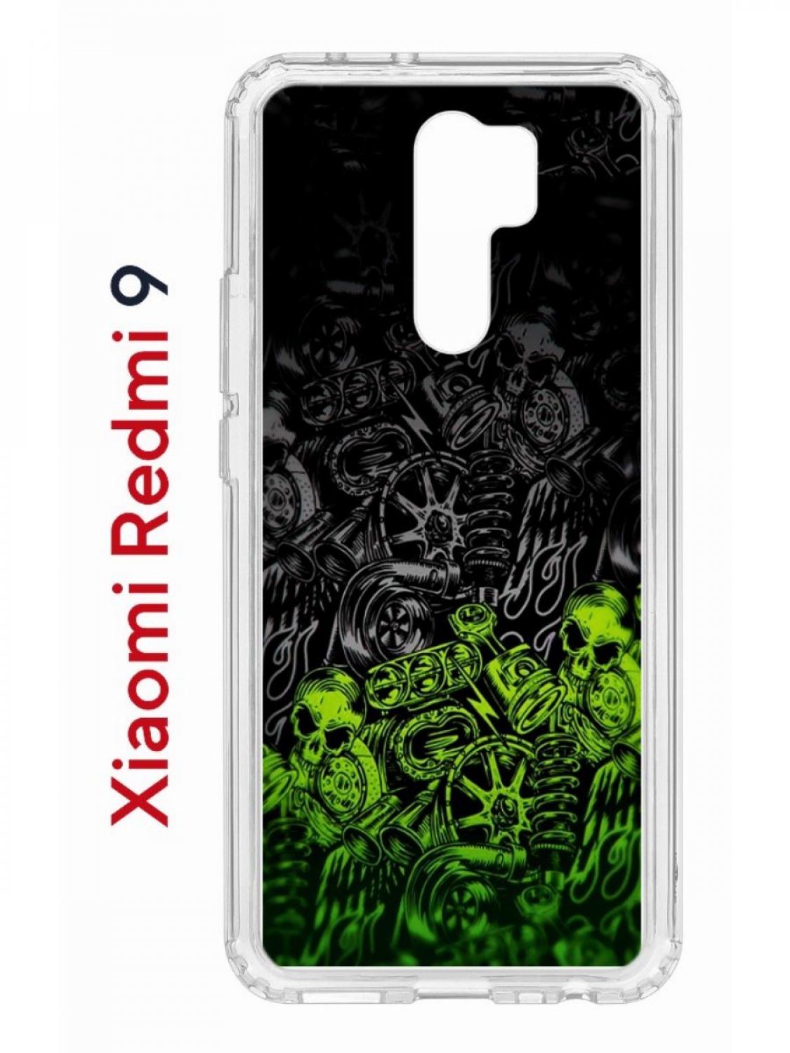 Чехол на Redmi 9 с принтом Kruche Print Garage,противоударный бампер,с защитой камеры