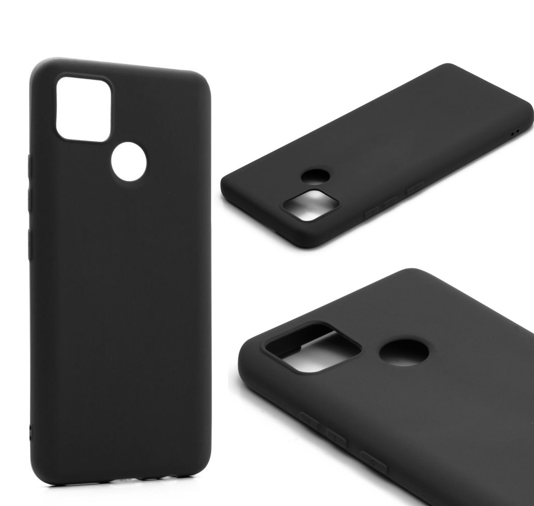 Силиконовый чехол TPU Case матовый для Realme C25 черный