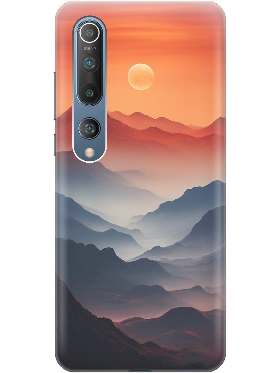 

Силиконовый чехол на Xiaomi Mi 10 с принтом "Луна над горами", Прозрачный;оранжевый;черный, 722821110