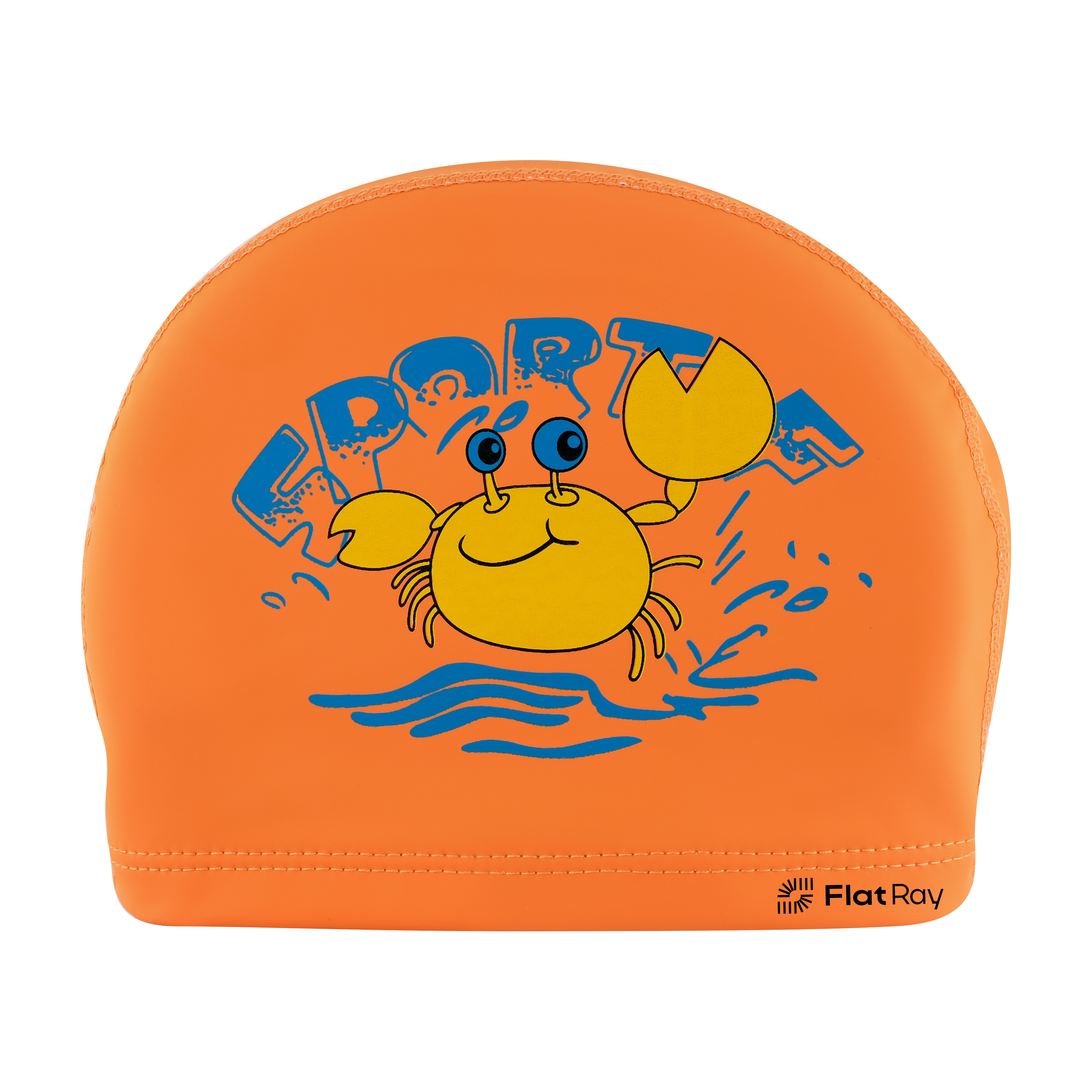 Шапочка для плавания Flat Ray Kids Comfort PU Swim Cap, оранжевый