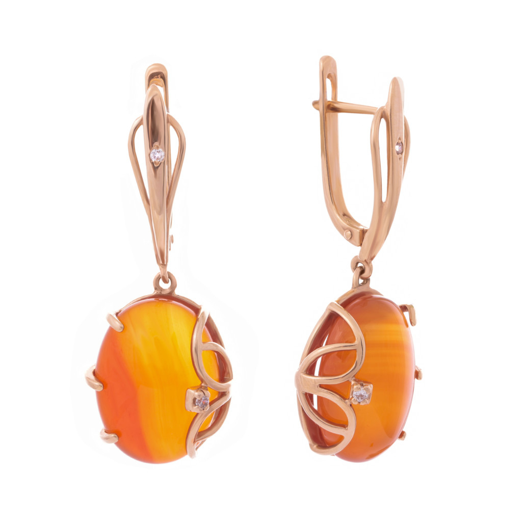 

Серьги из красного золота с кварцем Золото Дисконт СЛ-1043, СЛ-1043