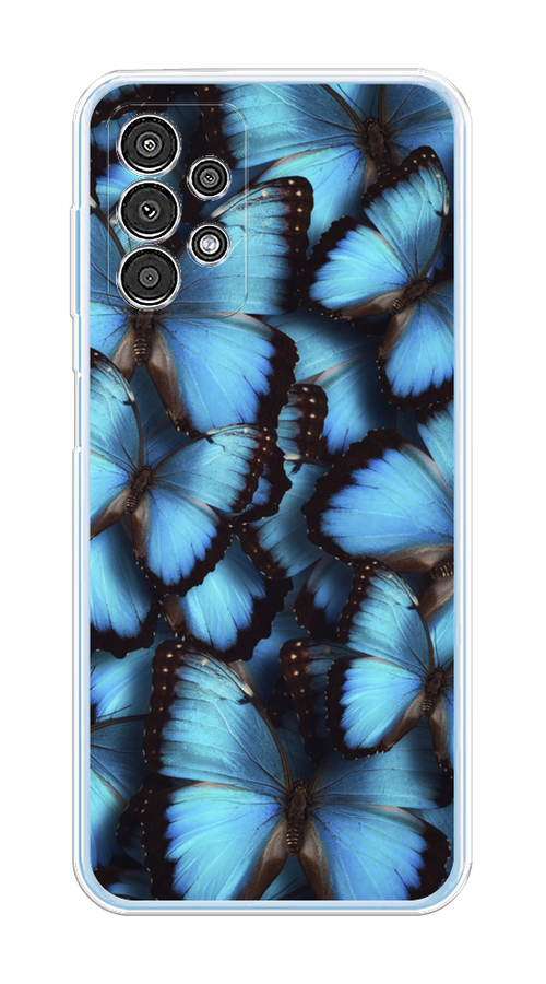 

Чехол на Samsung Galaxy A13 4G "Тропическая бабочка 2", Голубой;черный, 2104850-1