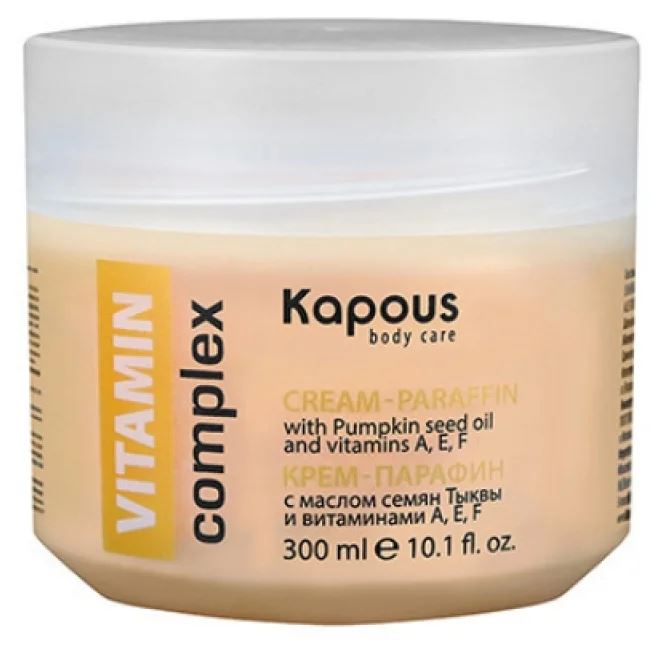 фото Крем-парафин «vitamin complex» с маслом семян тыквы и витаминами a, e, f, 300 мл, kapous