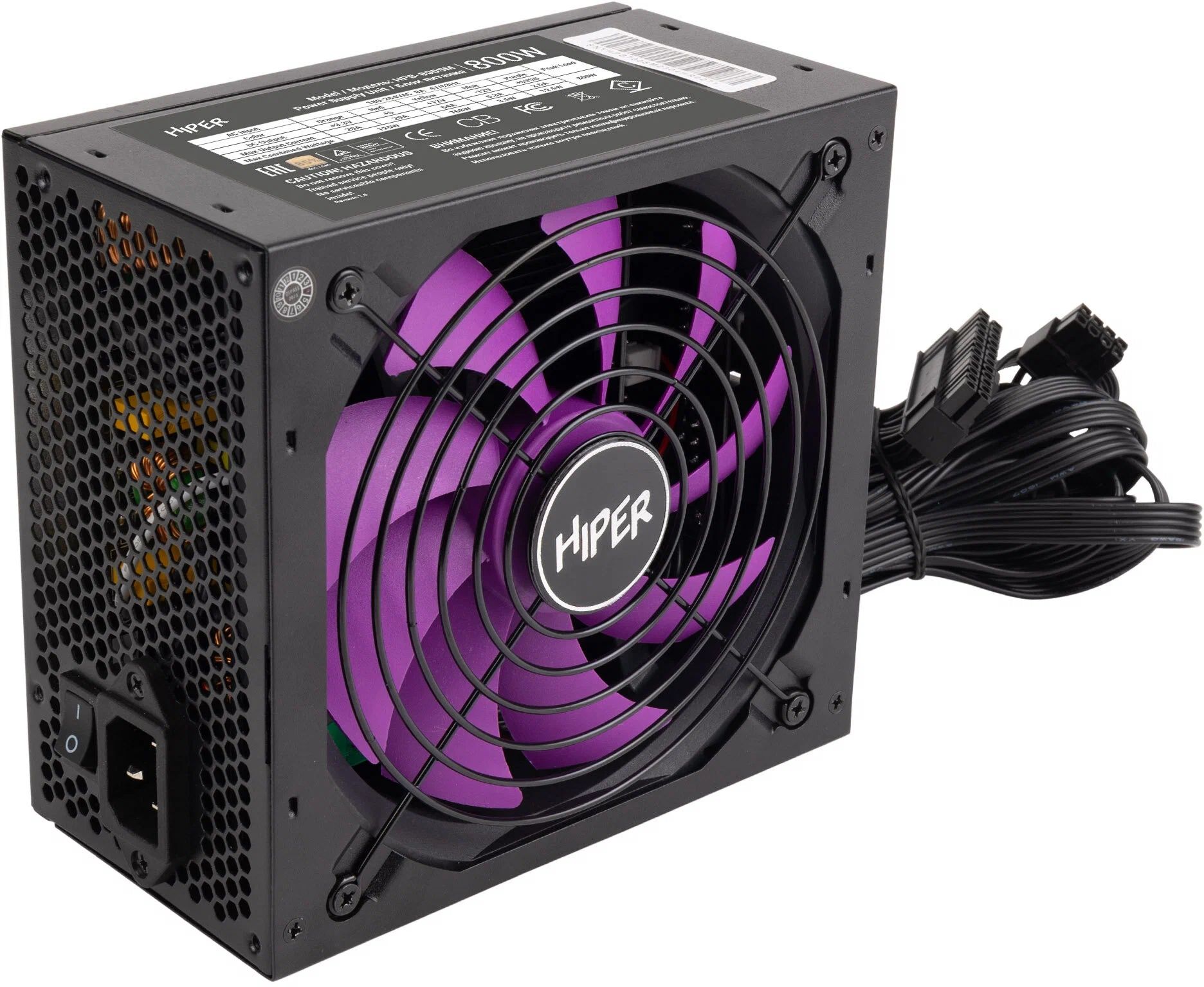 

Блок питания HIPER 800W (HPB-800SM), Черный