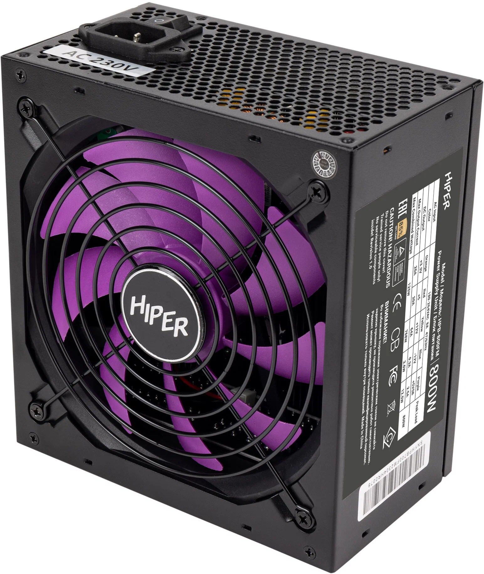 

Блок питания HIPER 800W (HPB-800FM), Черный