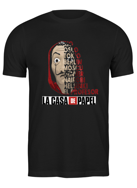 

Футболка мужская Printio Бумажный дом черная 2XL, Черный, Бумажный дом