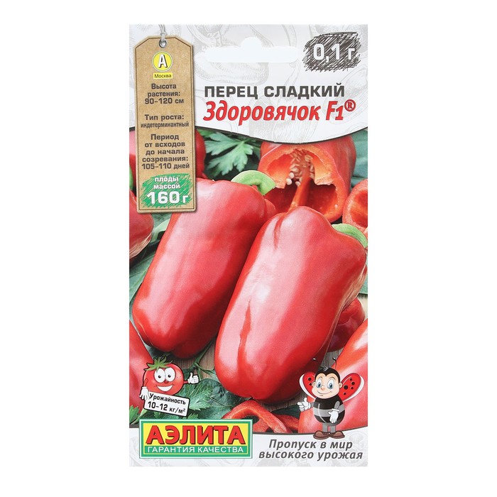 

Семена перец сладкий Здоровячок F1 Аэлита 9359474-3p 3 уп.