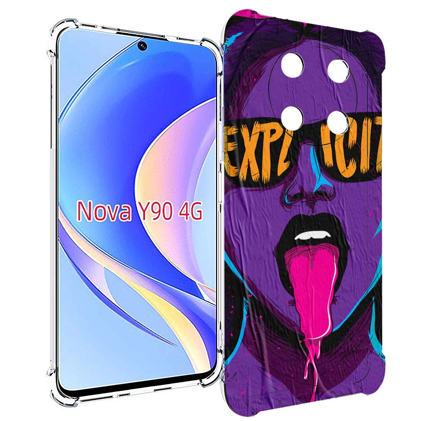 

Чехол MyPads фиолетовая-девушка-в-очках женский для Huawei Nova Y90 (CTR-LX1), Tocco