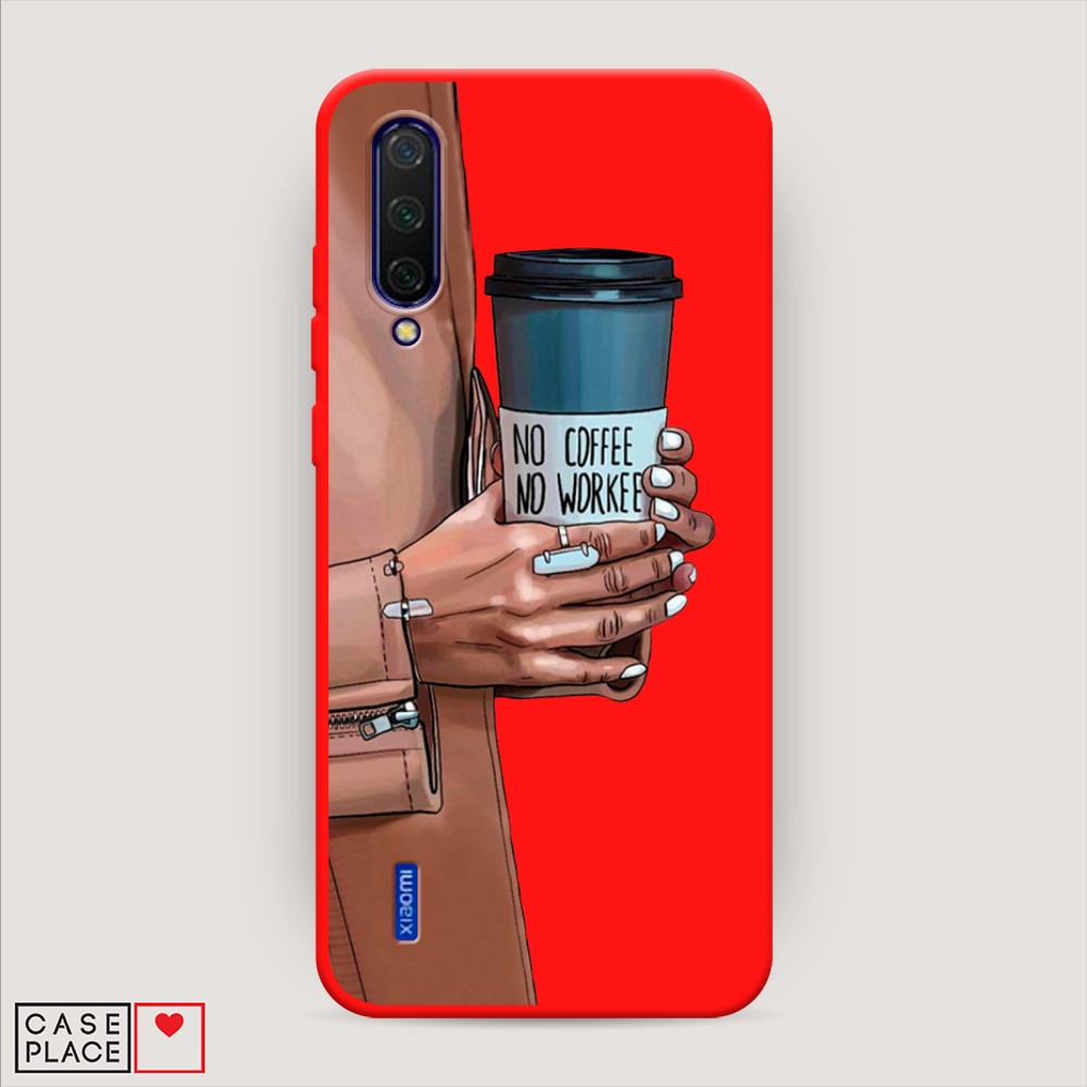 фото Матовый силиконовый чехол "no coffee" на xiaomi mi 9 lite awog