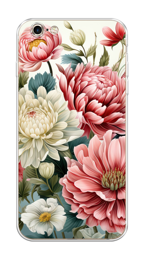 

Чехол на Apple iPhone 6 Plus/6S Plus "Садовые цветы рисунок", Розовый;зеленый;белый, 10550-1