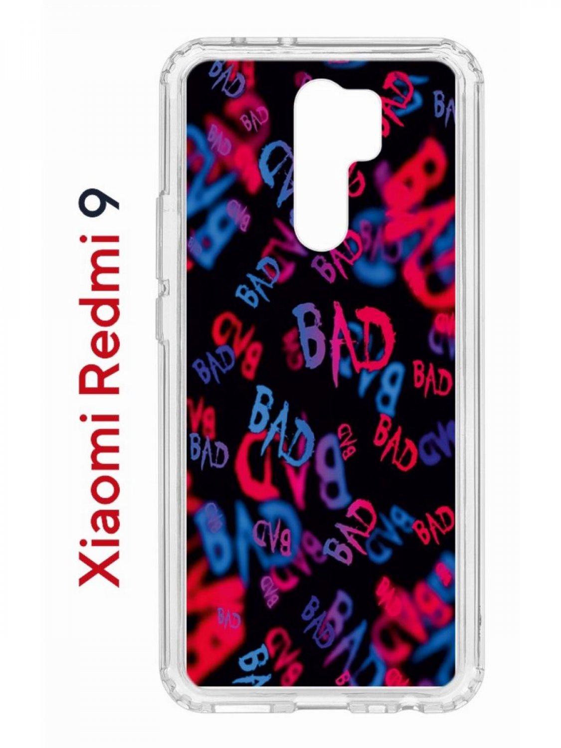 Чехол на Xiaomi Redmi 9 с принтом Kruche Print Bad,противоударный бампер,с защитой камеры