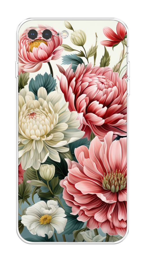 

Чехол на Apple iPhone 7 Plus/8 Plus "Садовые цветы рисунок", Розовый;зеленый;белый, 10750-1