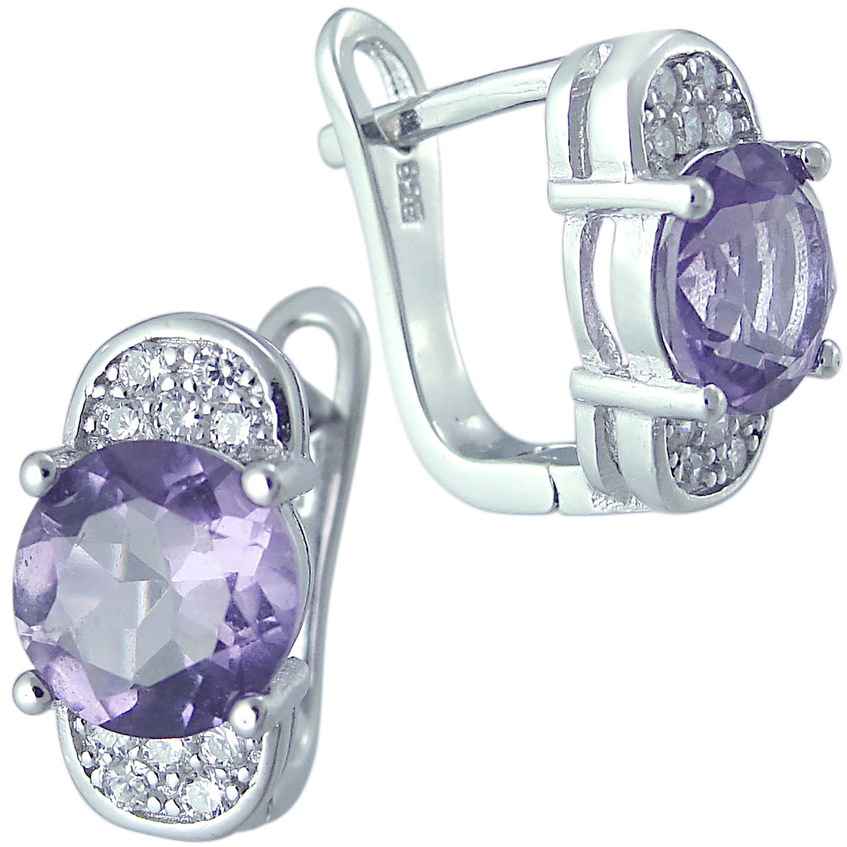 

Серьги женские из серебра Balex Jewellery 2405937628, аметист/фианит, 2405937628