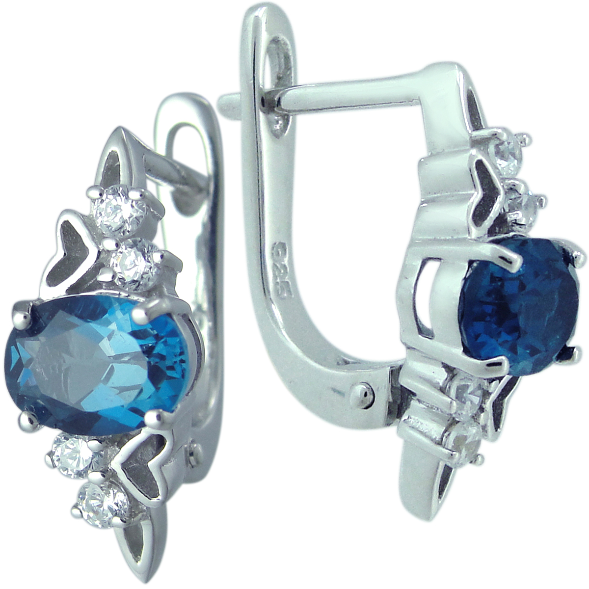 

Серьги из серебра Balex Jewellery 2405937641, топаз/фианит, 2405937641