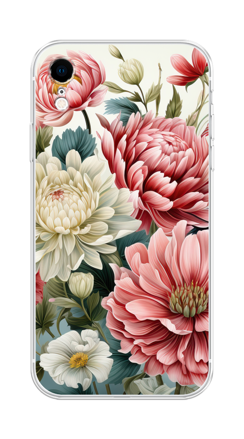 

Чехол на Apple iPhone XR "Садовые цветы рисунок", Розовый;зеленый;белый, 12050-1