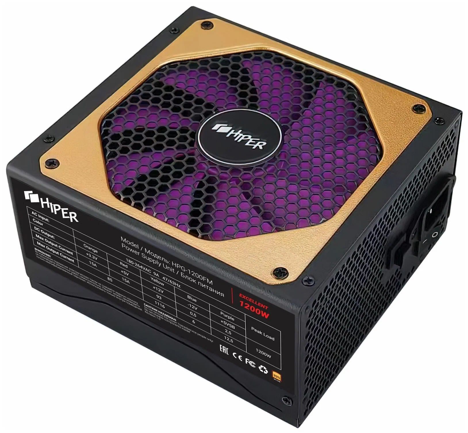 Блок питания HIPER 1120W (HPG-1200FM) 100056685014 черный