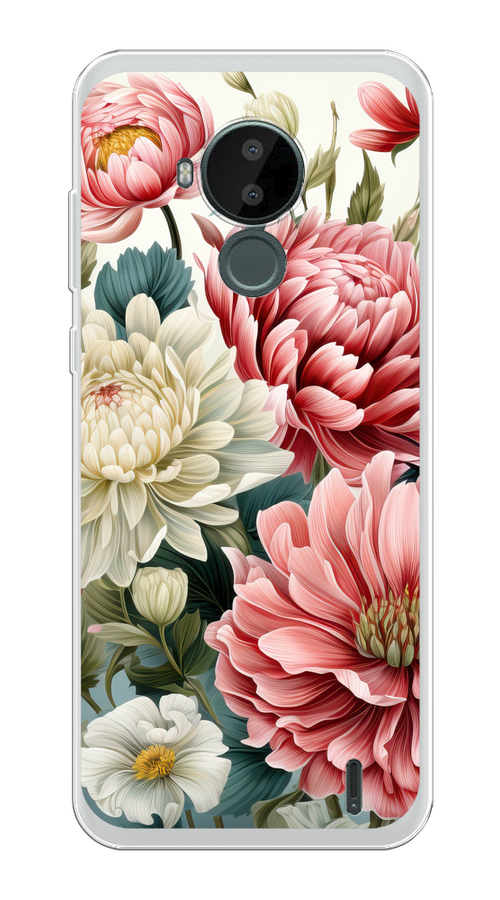 

Чехол на Nokia C30 "Садовые цветы рисунок", Розовый;зеленый;белый, 124850-1