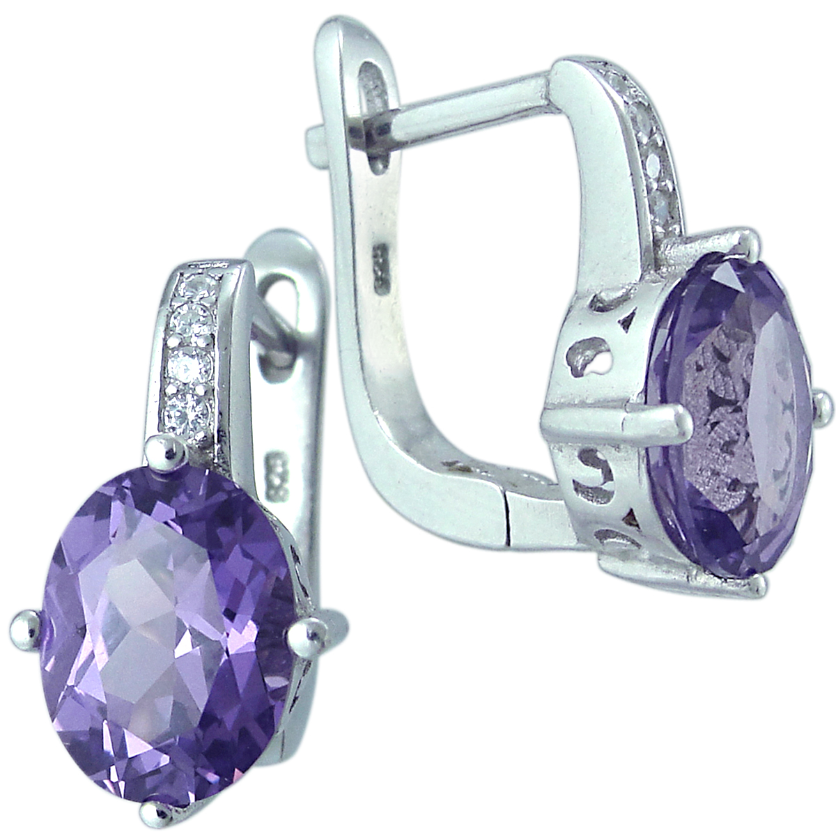 

Серьги женские из серебра Balex Jewellery 2405937659, александрит/фианит