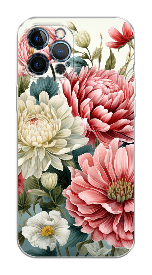 

Чехол на Apple iPhone 12 Pro Max "Садовые цветы рисунок", Розовый;зеленый;белый, 12750-1