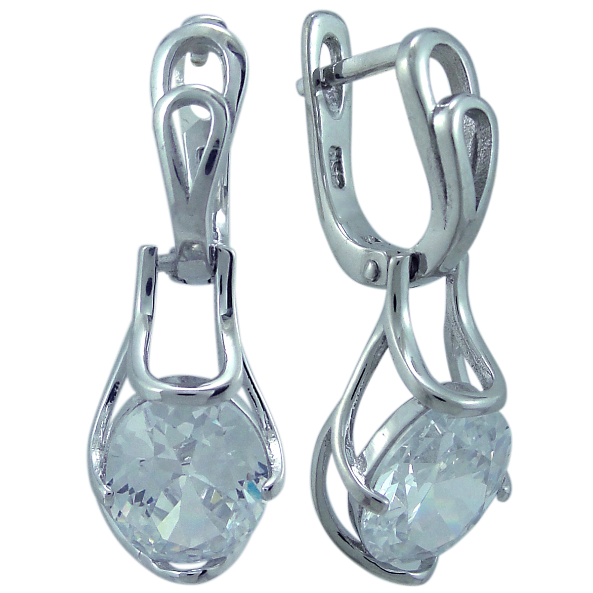 

Серьги женские из серебра Balex Jewellery 2405937671, фианит, 2405937671