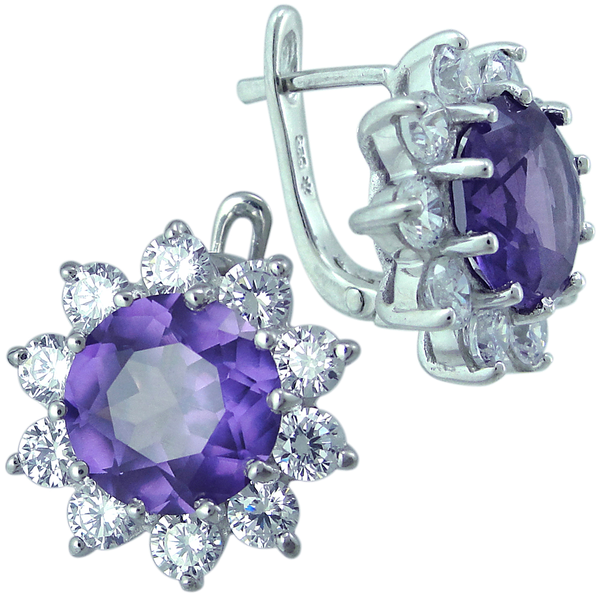 

Серьги из серебра Balex Jewellery 2405937676, александрит/фианит, 2405937676