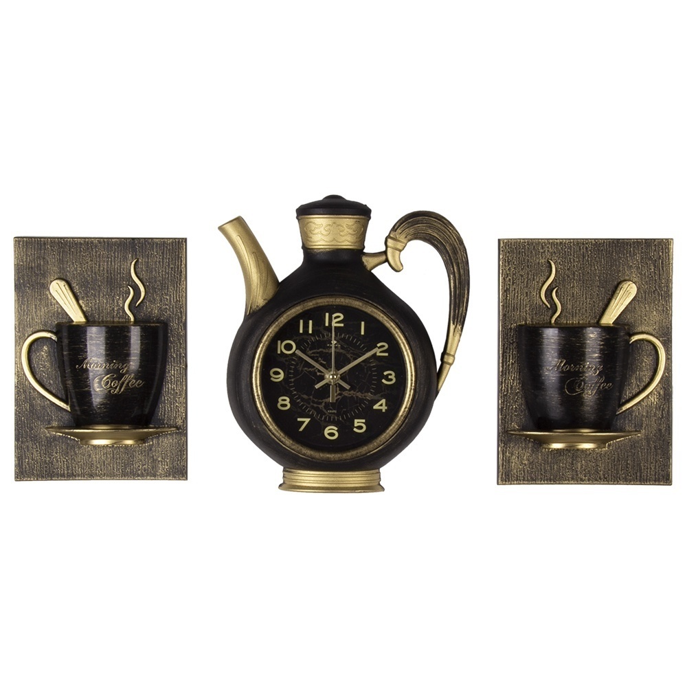 фото Рубин чайник, 26,5х24 см, 2 чашки, корпус черный с золотом, "gold"