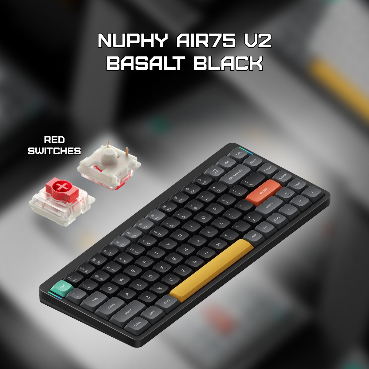 Беспроводная клавиатура Nuphy AIR75v2 Basalt Black Red