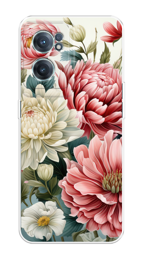 

Чехол на OnePlus Nord CE 2 5G "Садовые цветы рисунок", Розовый;зеленый;белый, 152650-1