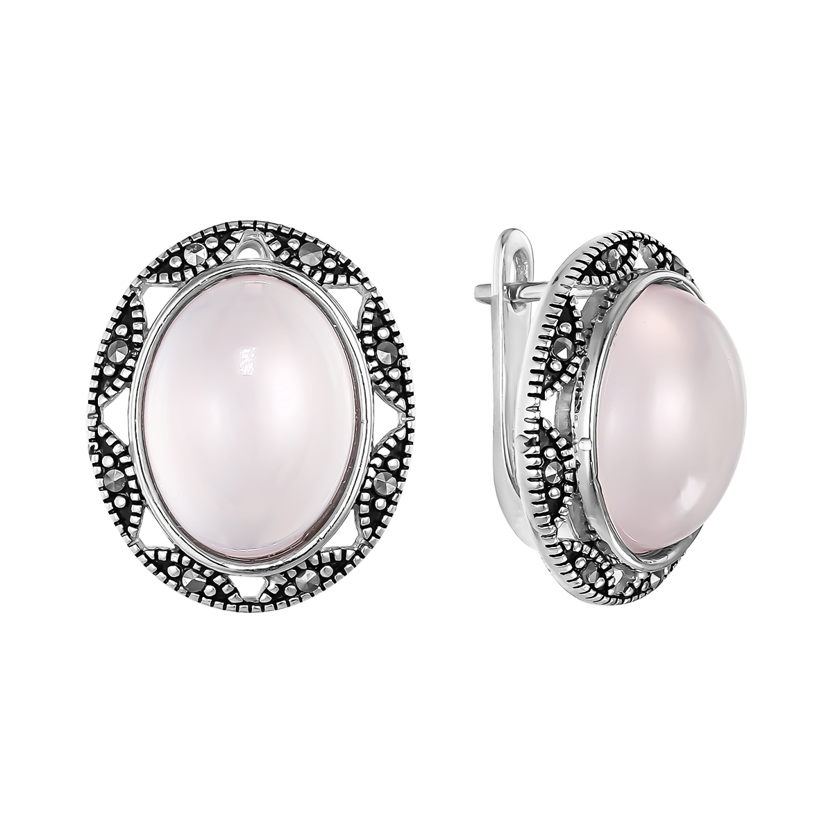 

Серьги женские из серебра Balex Jewellery 2405937832, кварц/марказит, 2405937832