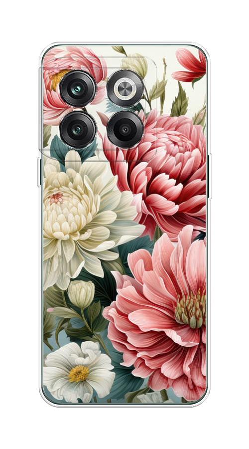 

Чехол на OnePlus 10T/Ace Pro "Садовые цветы рисунок", Розовый;зеленый;белый, 153150-1