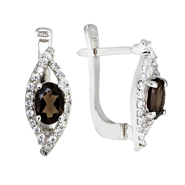 

Серьги женские из серебра Balex Jewellery 2410831294, раухтопаз/фианит