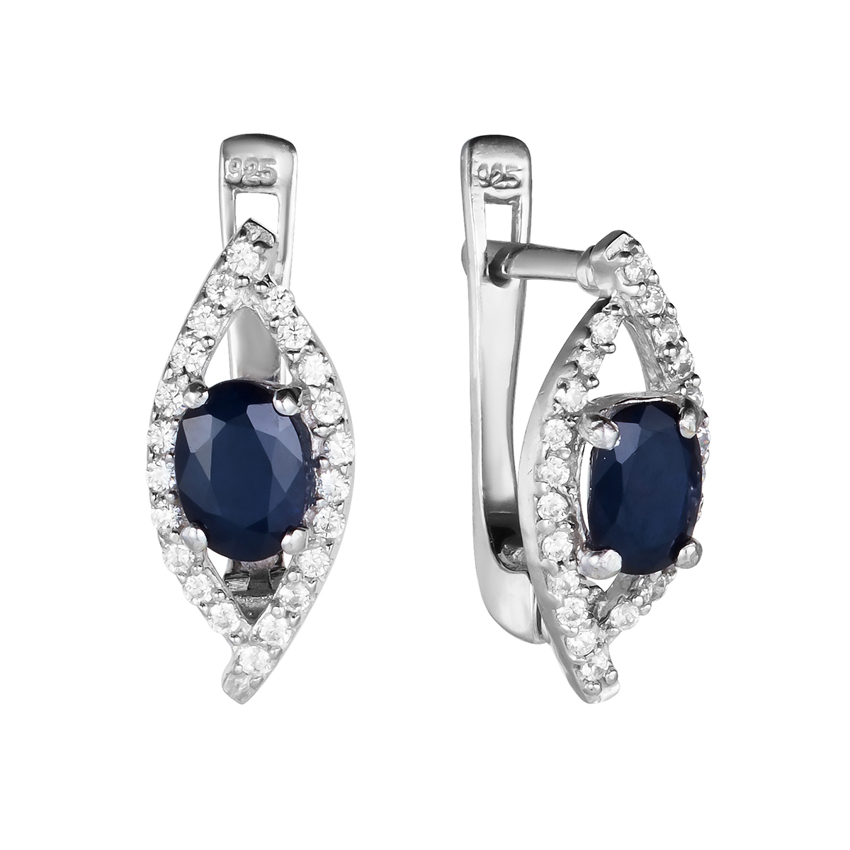 

Серьги женские из серебра Balex Jewellery 2410831384, сапфир/фианит, 2410831384