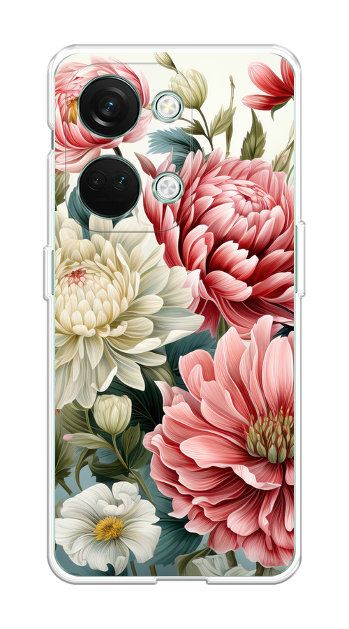

Чехол на OnePlus Nord 3 "Садовые цветы рисунок", Розовый;зеленый;белый, 154050-1