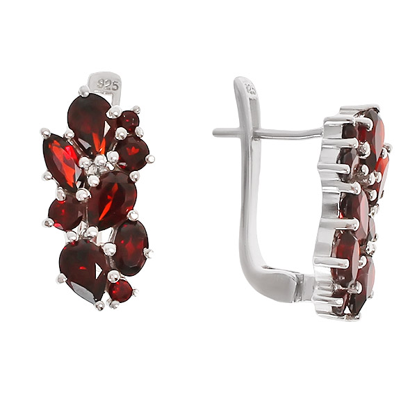 

Серьги женские из серебра Balex Jewellery 2410931028, гранат, 2410931028