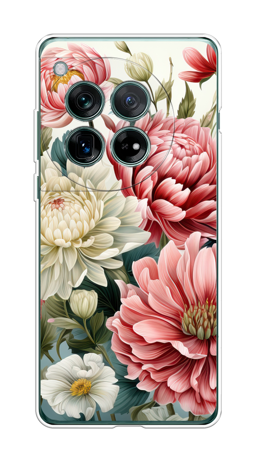 

Чехол на OnePlus 12 "Садовые цветы рисунок", Розовый;зеленый;белый, 154450-1