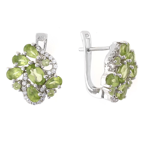 

Серьги из серебра Balex Jewellery 2410931165, хризолит/фианит, 2410931165