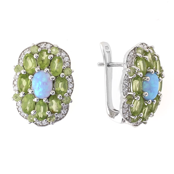 

Серьги из серебра Balex Jewellery 2410931169, опал/хризолит/фианит, 2410931169