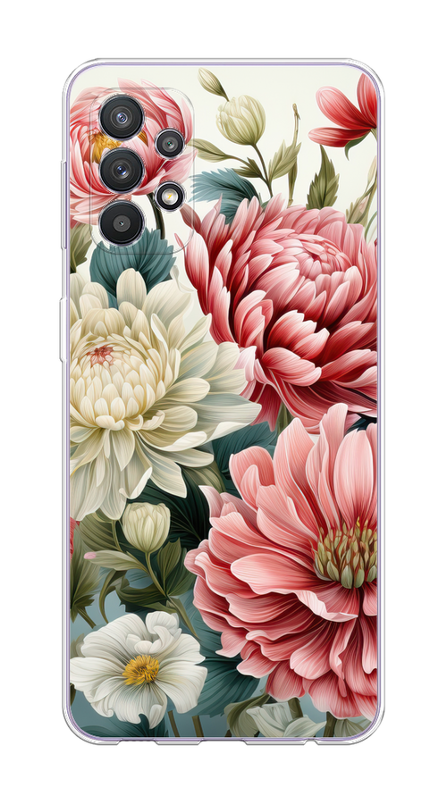

Чехол на Samsung Galaxy A32 "Садовые цветы рисунок", Розовый;зеленый;белый, 2102050-1