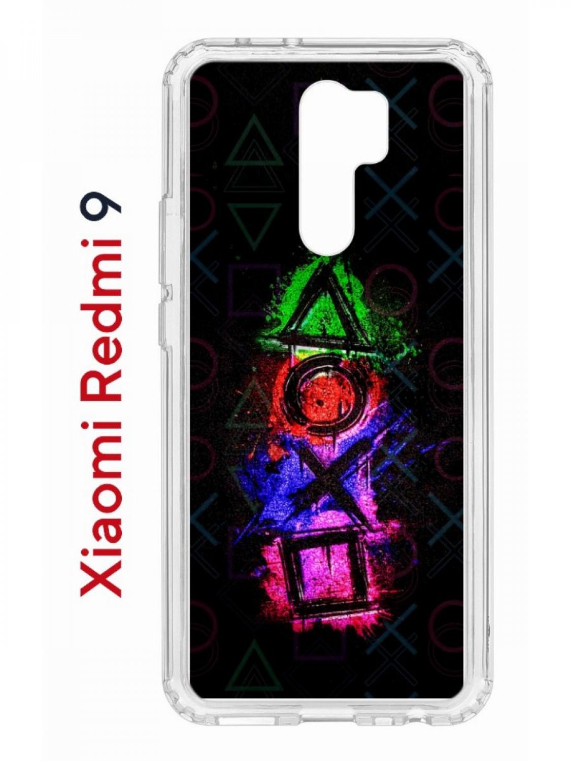 Чехол на Redmi 9 с принтом Kruche Print Гейминг,противоударный бампер,с защитой камеры