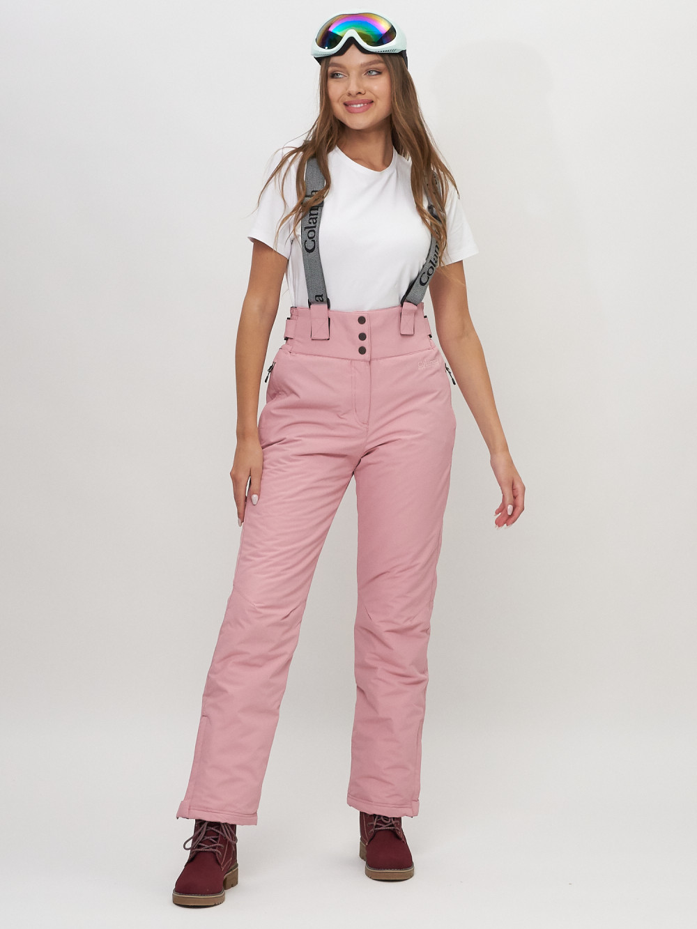 Полукомбинезон брюки горнолыжные MTFORCE женские розового цвета 66215R, 44
