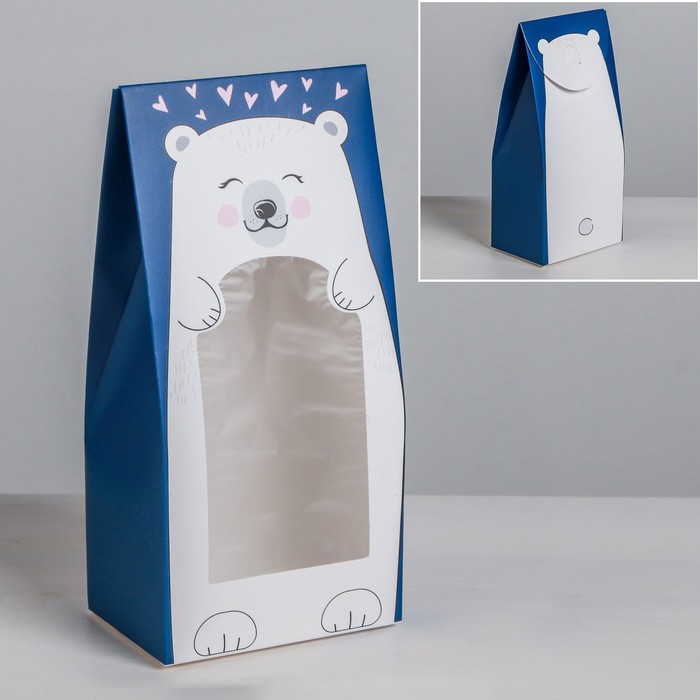

Коробка Дарите Счастье складная Мишка 9 х 19 х 6 см5 шт., Белый;синий