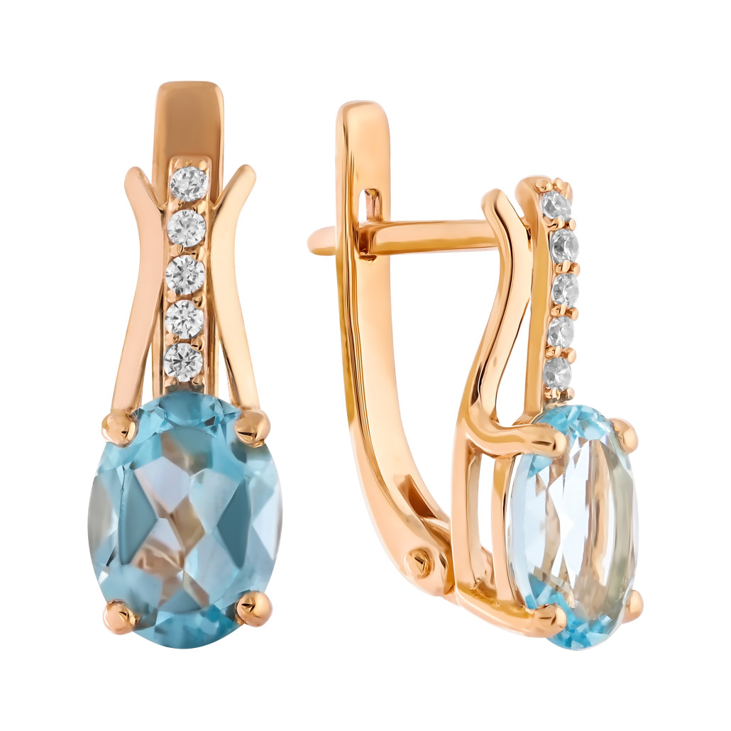 

Серьги из красного золота с топазом Золото Дисконт 240820683пд, 240820683пд