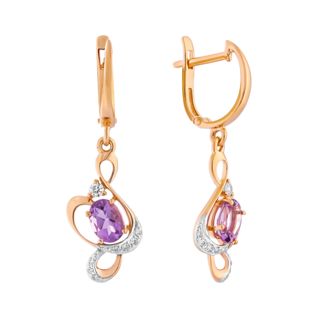 

Серьги из красного золота с аметистом Золото Дисконт 2008203719пд, 2008203719пд