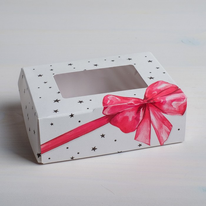 

Коробка складная «Подарок», 10 х 8 х 3.5 см(5 шт.), Белый;розовый