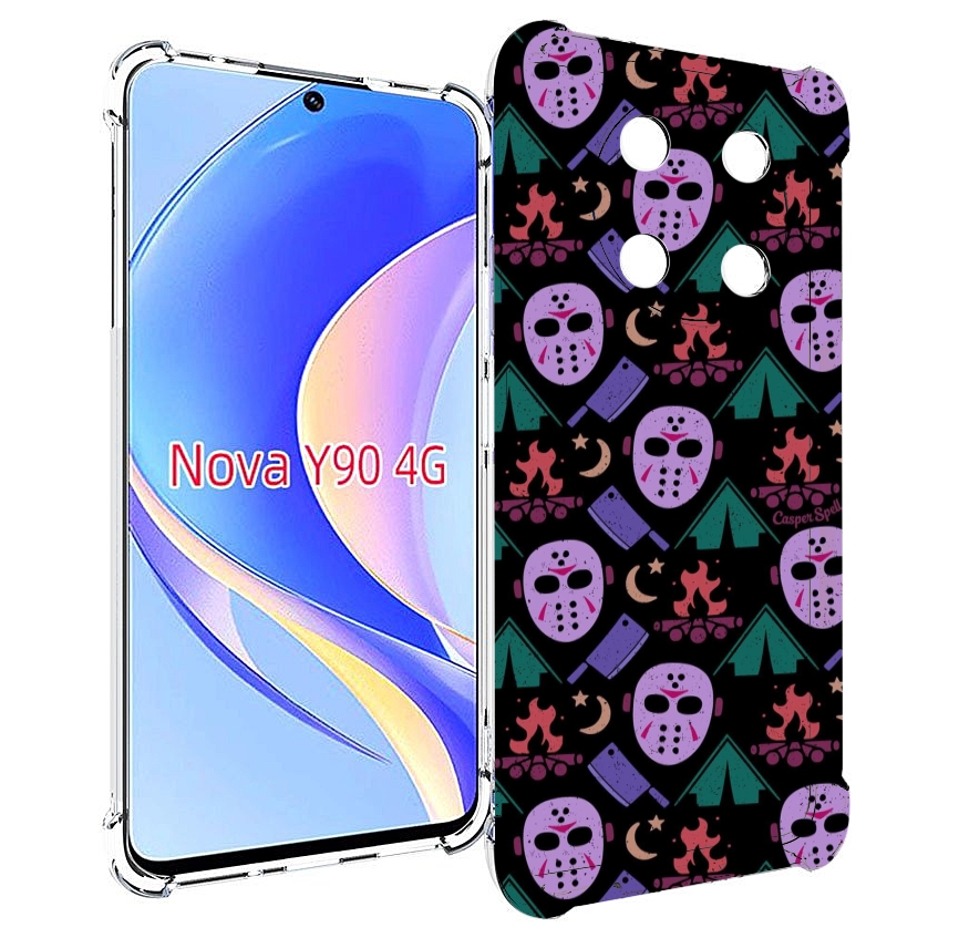 

Чехол MyPads фиолетовые маски для Huawei Nova Y90 (CTR-LX1) / Enjoy 50 Pro, Tocco